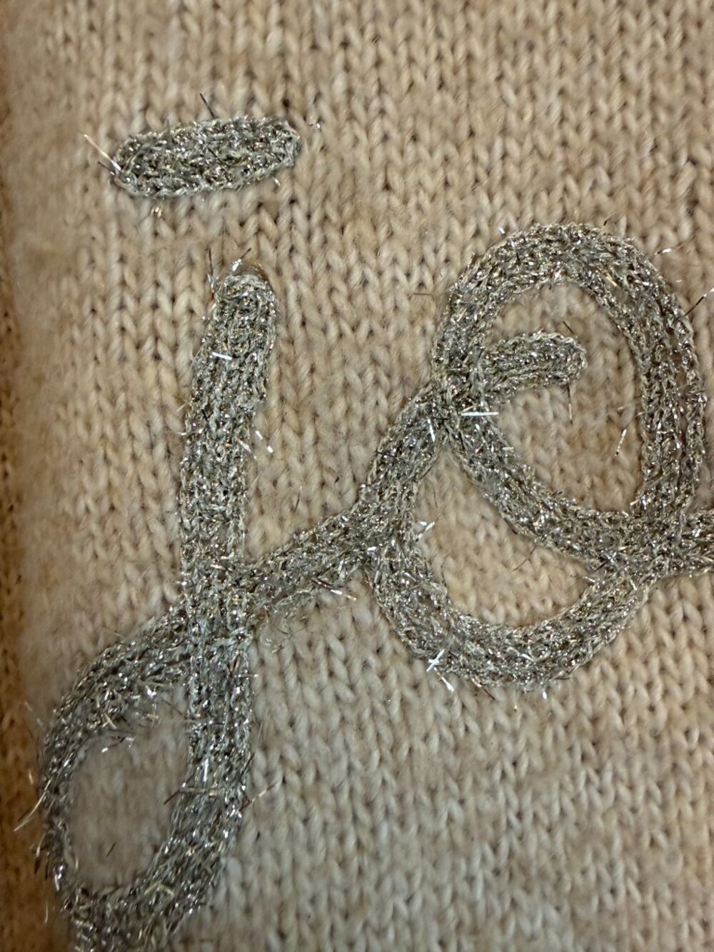 Soft knit sweater featuring a sparkly "joyful" graphic. - Picture 4 of 7